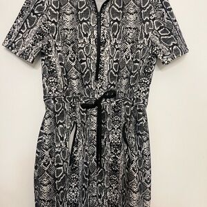 No Boundaries Black and White Snake Print Dress